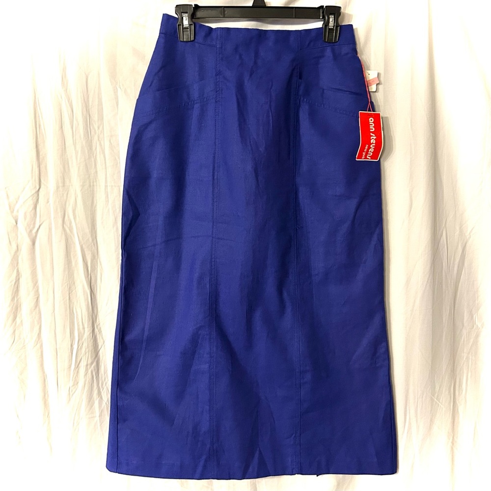 Vintage 1990s Chic Royal Blue Pencil Skirt NWT